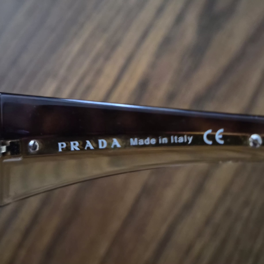 Prada Translucent Brown Shield Sunglasses - image 4